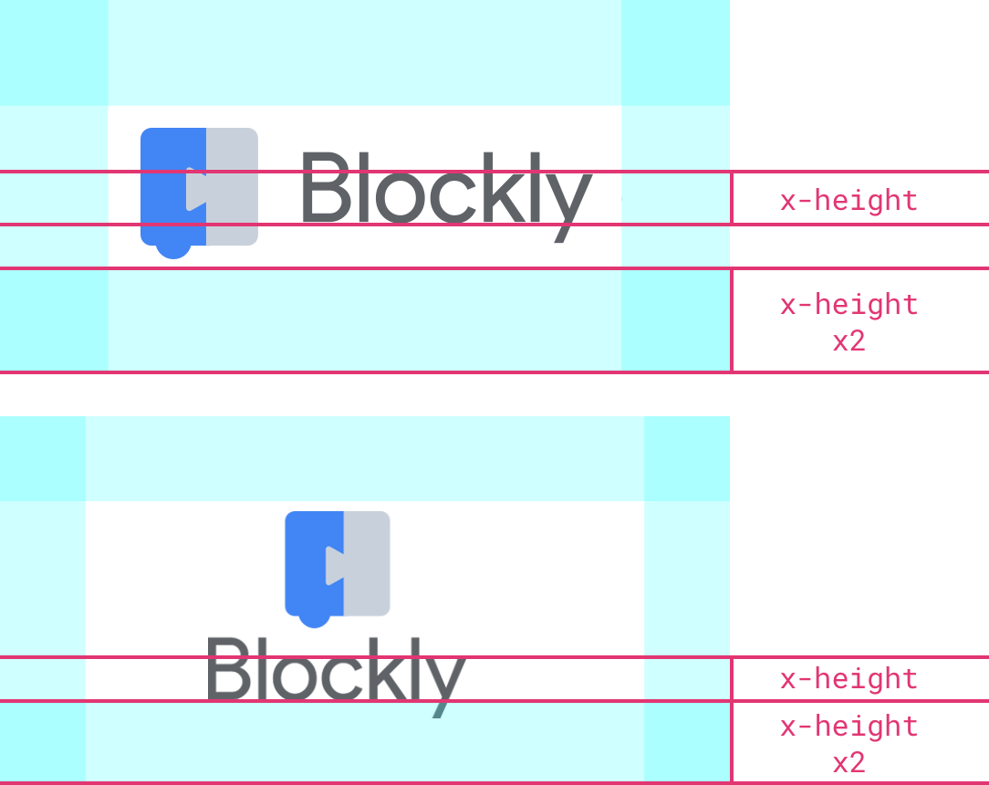 Height references for padding the logo