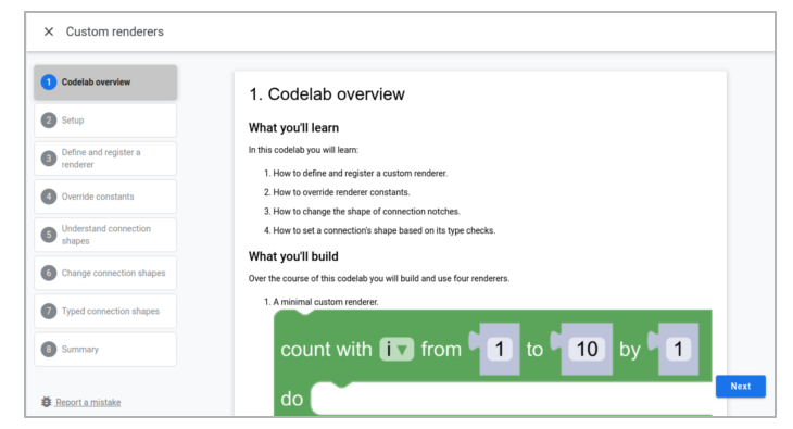 自定义渲染器 Codelab 的屏幕截图